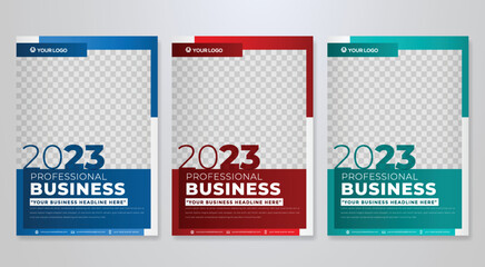 business flyer template design with abstract concept and minimalist layout