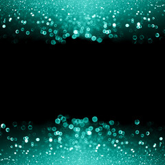 Dark teal turquoise black glitter sparkle background birthday Christmas celebration aqua abstract border - 543087275