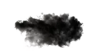 Foto op Canvas zwarte rook geïsoleerd op transparante png © sommai