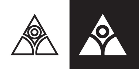 Simple Triangle Logo Black and white color Vector