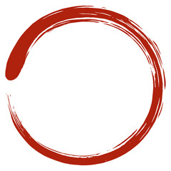 Red Zen Blood Enso Circle Art Brush Icon Design Illustration