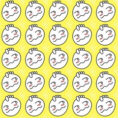seamless pattern of cute monster cartoon