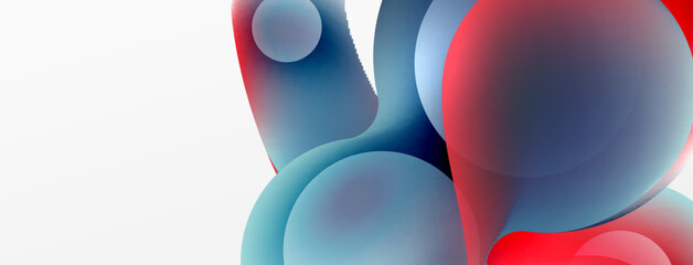 Fluid abstract background, round shapes and circle flowing design for wallpaper, banner, background or landing