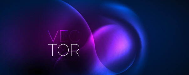 Neon glowing waves, magic energy space light concept, abstract background wallpaper design
