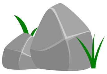 Illustration of a stone with a cartoon style.