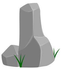 Illustration of a stone with a cartoon style.