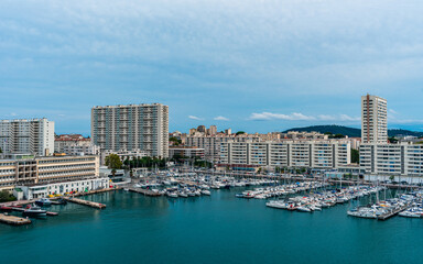 Port of Toulon in cloudy day, France, Europe