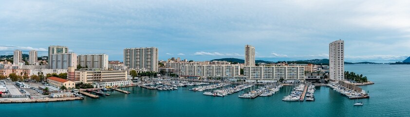 Port of Toulon in cloudy day, France, Europe