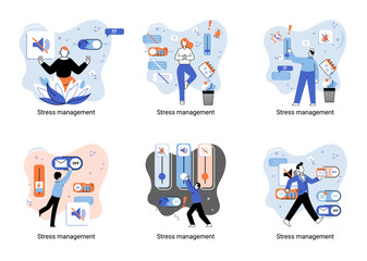 Stress management abstract metaphor, pressure control, depression, emotional tension, mental health management, physical and psychological stress. Way to lead an active, productive and fulfilling life