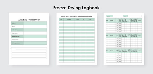 Freeze Dryer Maintenance Log book 