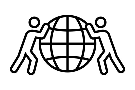 Icono de cooperaci&oacute;n empresarial. Ilustraci&oacute;n vectorial