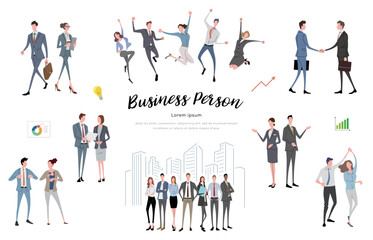ベクターイラスト素材：ビジネスマン、人物セット
