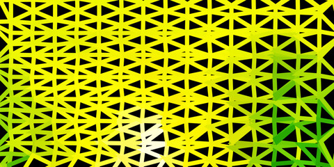 Light green, yellow vector triangle mosaic backdrop.