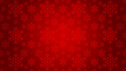 Naklejka na ściany i meble Red snowflake background - christmas design.