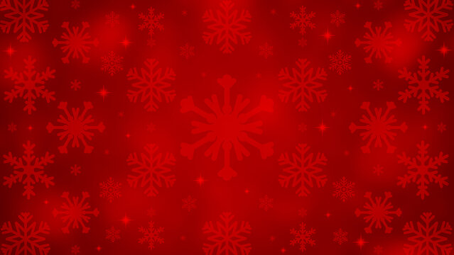Christmas design - red background with snowflake.