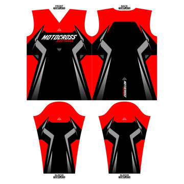 Print-ready sublimation motocross long sleeve jersey design