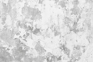 Abstract Grunge White Paint peeling plaster walls. damaged concrete white background.