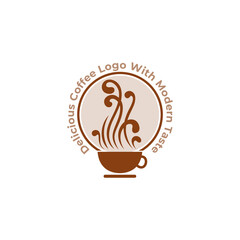Coffee logo with line, Espresso icon, Coffee mug logo