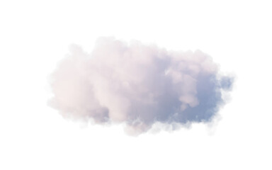 Cloud on the white background, 3d rendering. - obrazy, fototapety, plakaty