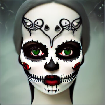 Sugar Skull celebrating Day of the Dead, Dia de los Muertos
