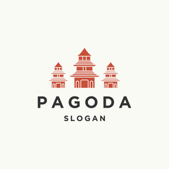 Pagoda logo icon design template 