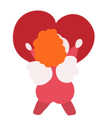 The ginger angel with the heart illustration