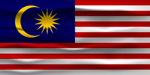 Vector illustration national flag of Malaysia. Simply vector illustration eps10.  