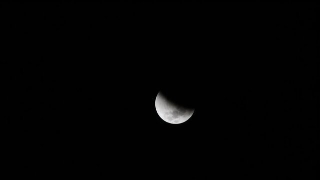 lunar eclipse in Rio de Janeiro, Brazil.