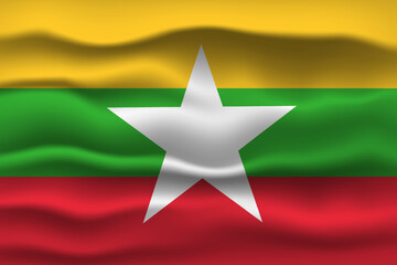 Vector illustration national flag of Myanmar. Simply vector illustration eps10.  