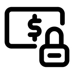 Icon Secure Cash With Style Outline