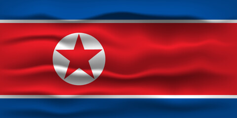 Vector illustration national flag of North korea. Simply vector illustration eps10. 