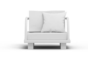 Transparent PNG illustration with white sofa and pillow