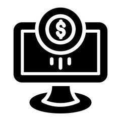online money glyph icon