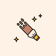 Icon beauty, makeup, salon, face care, women, female, powder, brush, eyelashes, eyeliner etc. editable color, outline Colored style.