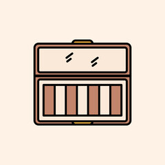 Icon beauty, makeup, salon, face care, women, female, powder, brush, eyelashes, eyeliner etc. editable stroke color, outline style.