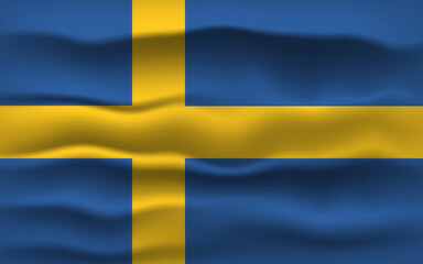 Vector illustration national flag of Sweden. Simply vector illustration eps10. 