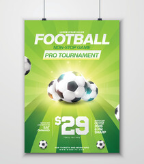 Football tournament promotional poster template illustration