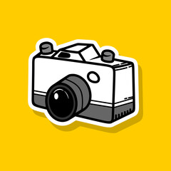 camera vector illustration retro