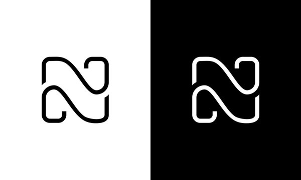 letter n line art logo design