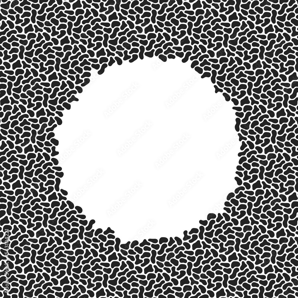 Poster abstract vector stone frame of pebbles. round frame of stones.