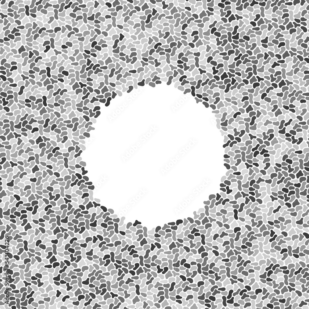 Poster abstract vector stone frame of pebbles. round frame of stones.