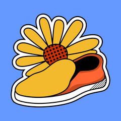 illustration of a pair of shoes with flowers