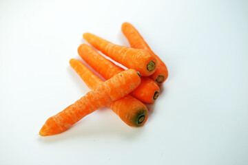 Pile of carrots isolated on a white background