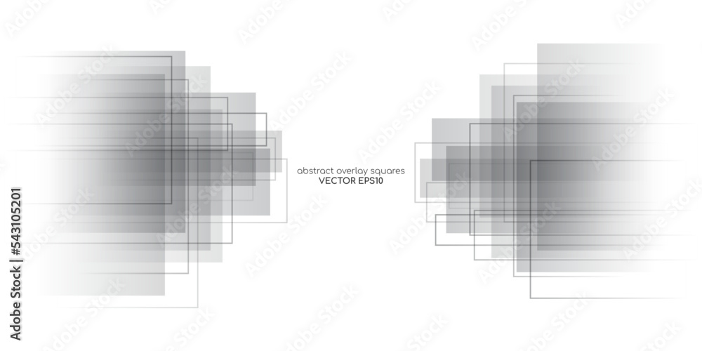 Poster Abstract geometric rectangle and lines transparent overlay with black grey gradient isolated on white background. Vector backdrop, banner in concept modern, technology, digital, science.