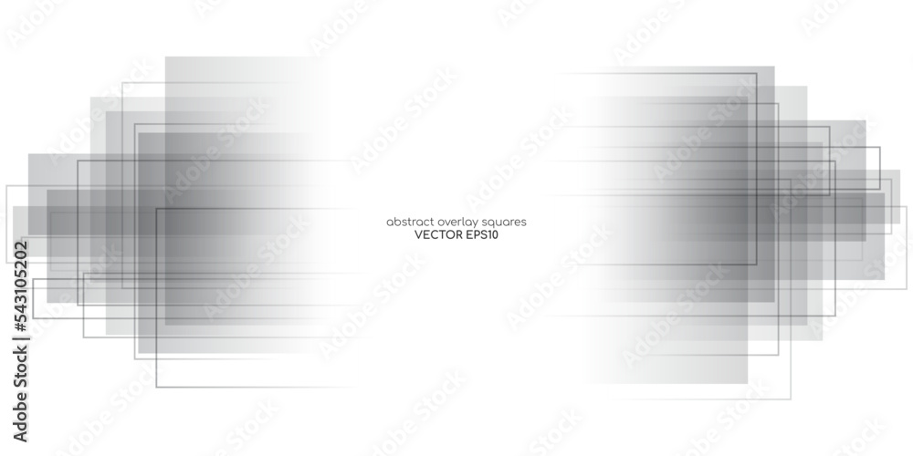 Poster Abstract geometric rectangle and lines transparent overlay with black grey gradient isolated on white background. Vector backdrop, banner in concept modern, technology, digital, science.