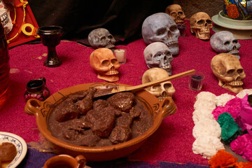 Day of the Dead offering from central Mexico, ofrenda dia de muertos