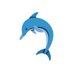 flat colored dolphin