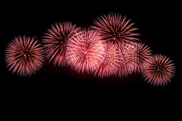 Close-up of colorful fireworks on black background