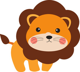 Naklejka premium Cute Lion Clipart