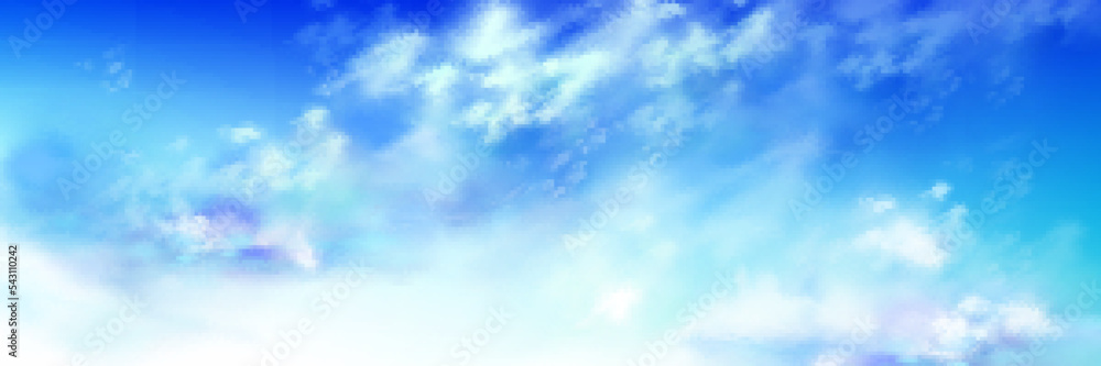 Wall mural heaven sky with blue and white soft fluffy clouds abstract natural background. realistic tranquil cl